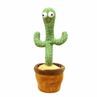 dancing cactus plush toys shake funny early education toy 120 english songs luminous cactus toys creative gifts