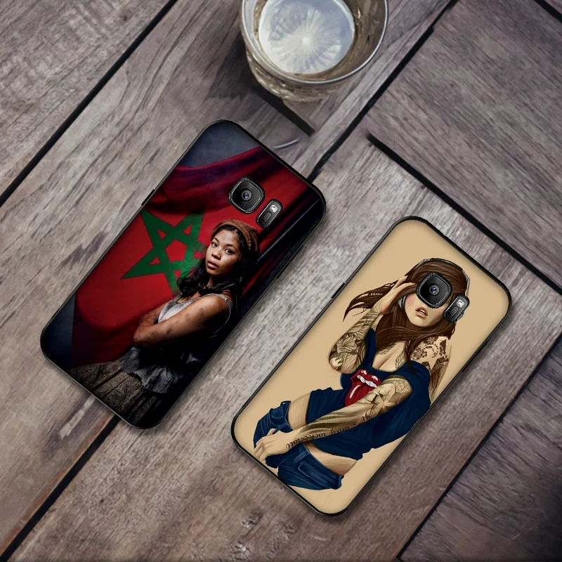 Марокканский арт Девушка Мягкий силиконовый чехол для телефона samsung S6 S7 Edge S8 S9 S10