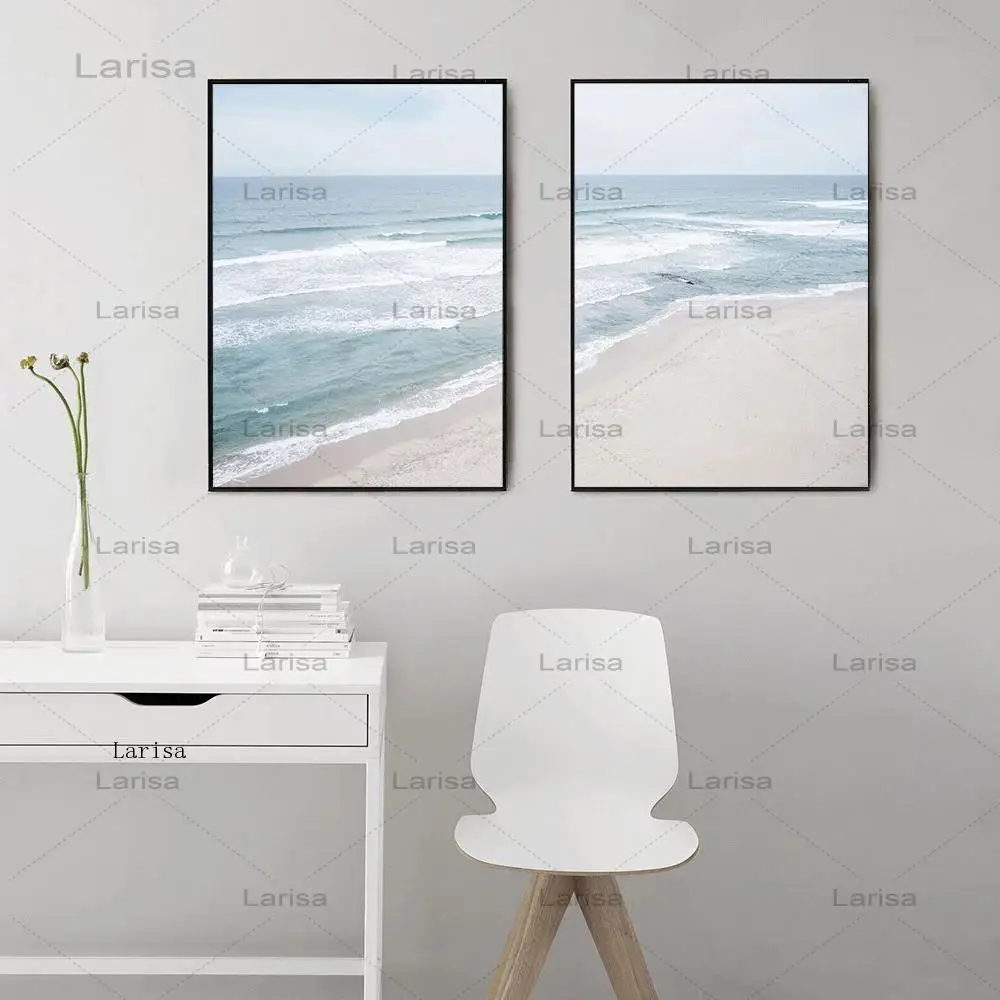 

Beach Poster Seascape Canvas Painting Scandinavian Wall Art Print Nordic Modern Picture for Living Room Home Decoration