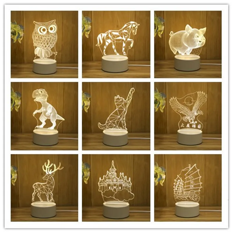 3D акриловый ночник настольные шары светодиодные лампы шар спальня офис Декор