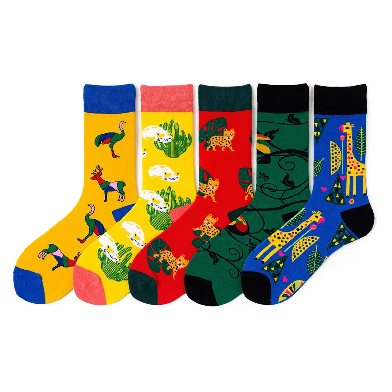 Осенне зимние дышащие Хлопковые женские носки в стиле Харадзюку ретро с