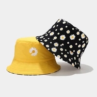new bucket hat reversible daisy outdoor fisherman hat womens summer printing sun protection hat mens unisex panama bob cap