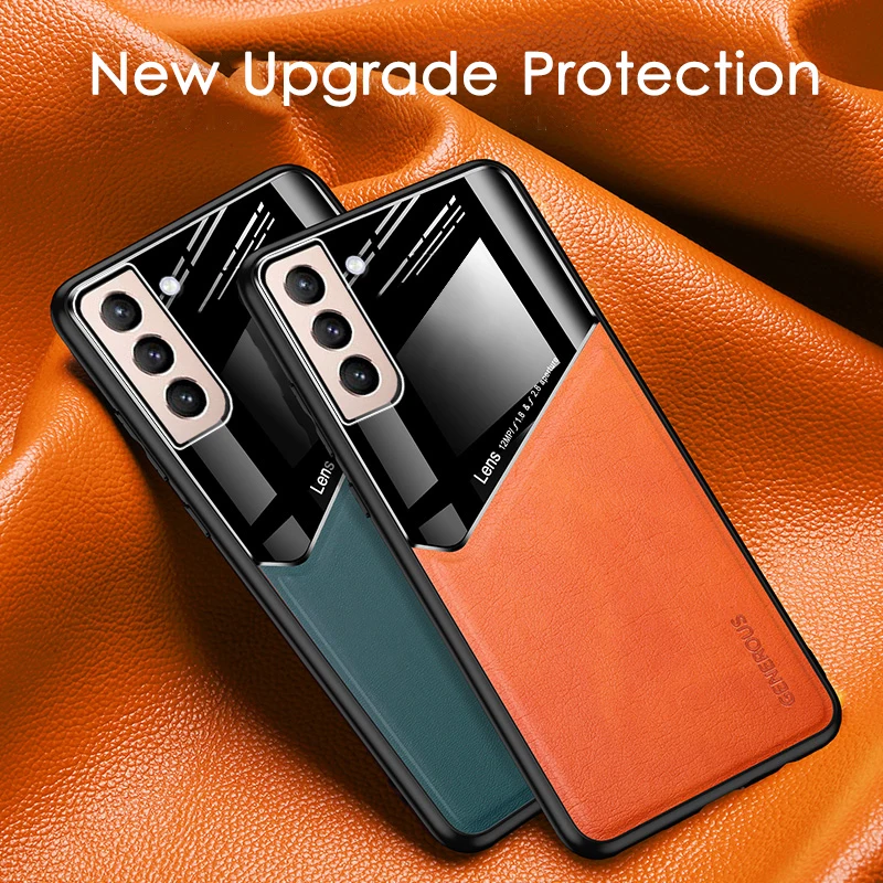 

KEYSION Shockproof Phone Case for Samsung S21 Plus S21 Ultra PU Leather Car Hloder Cover for Galaxy S20 Plus Note 20 Ultra S20FE