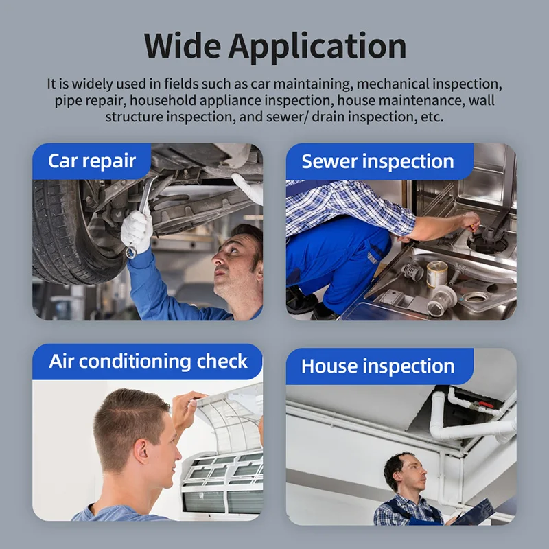 

2.0MP Dual lens Handheld Inspection Camera IP67 Semi-Rigid Snake Camera 8mm 1080P HD 4.3"LCD Endoscope Camera With free 32gGB