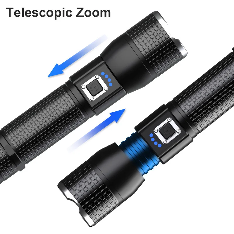 2000LM Powerful Flashlight XHP50 LED Torch USB Rechargeable Zoomable Flashlights Tactical 26650 Hand Light Hunting Lantern | Лампы и