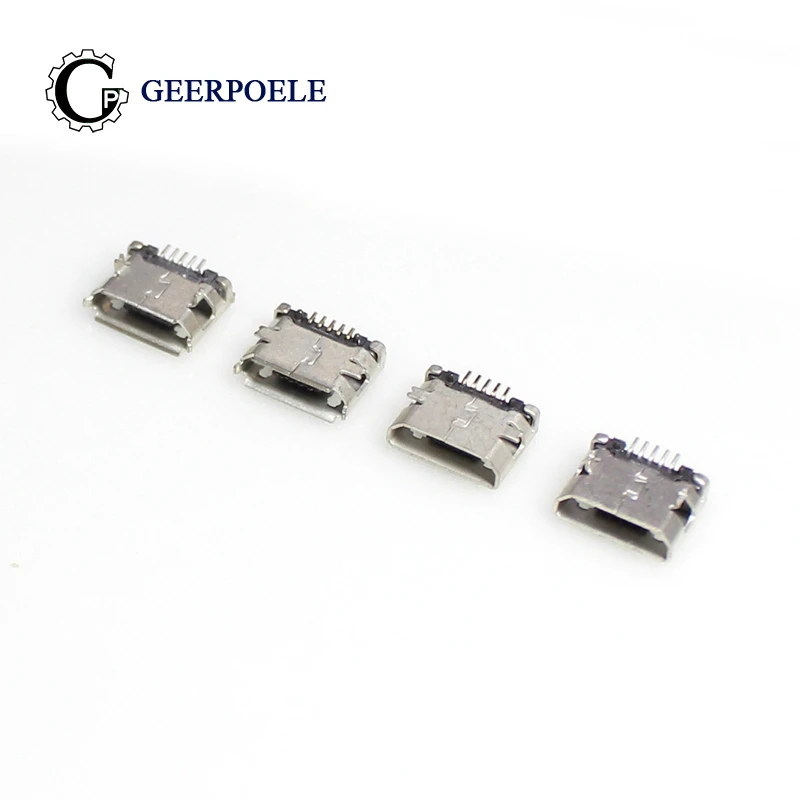 

50 pcs/lot Micro USB 5p 30V 1.5A Connectors PCB Female Tail Port Jack Socket Electric DIY Terminals