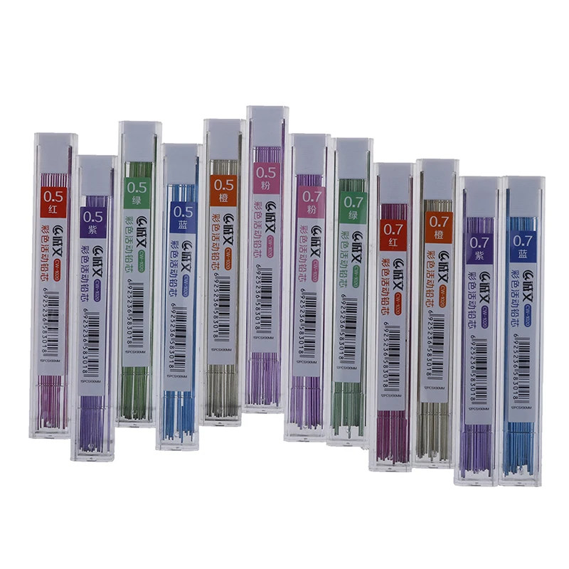 

Hot Sale 1pcs 0.7mm Colorful Mechanical Pencil Lead Art Sketch Drawing Color Lead School Office Supplies