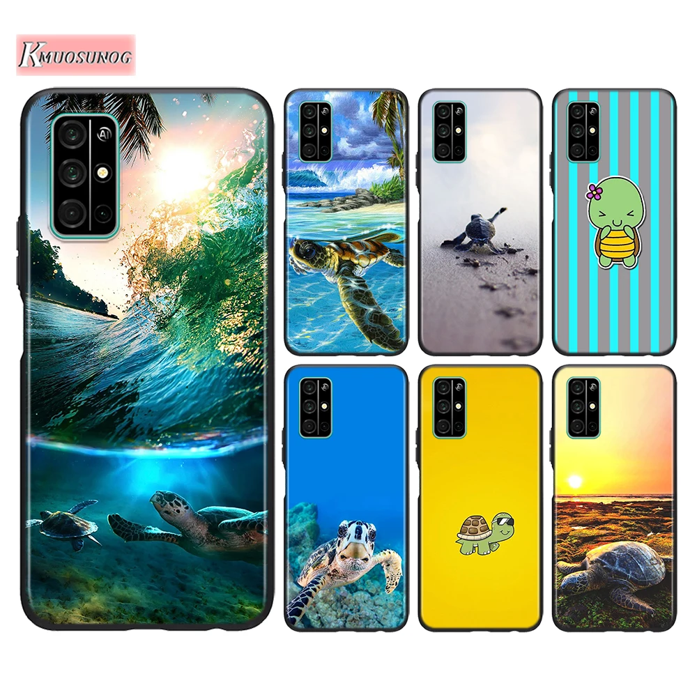 

Black Cover Sea turtle cute coque for Huawei Honor 30 20S Pro 10i 9C 9A 9S 9X 8X 10 9 Lite 8 8A 7A Pro Lite Phone Case