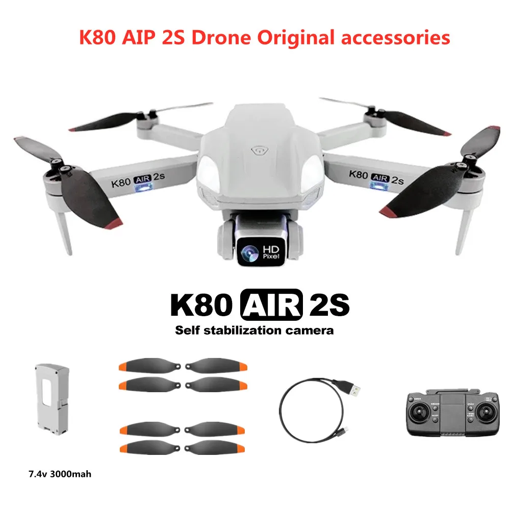 

K80 AIR2S Drone Original Accessories 7.4V 3000mAh Battery Propeller Blade For K80 AIR 2S Battery Drone Spare Parts