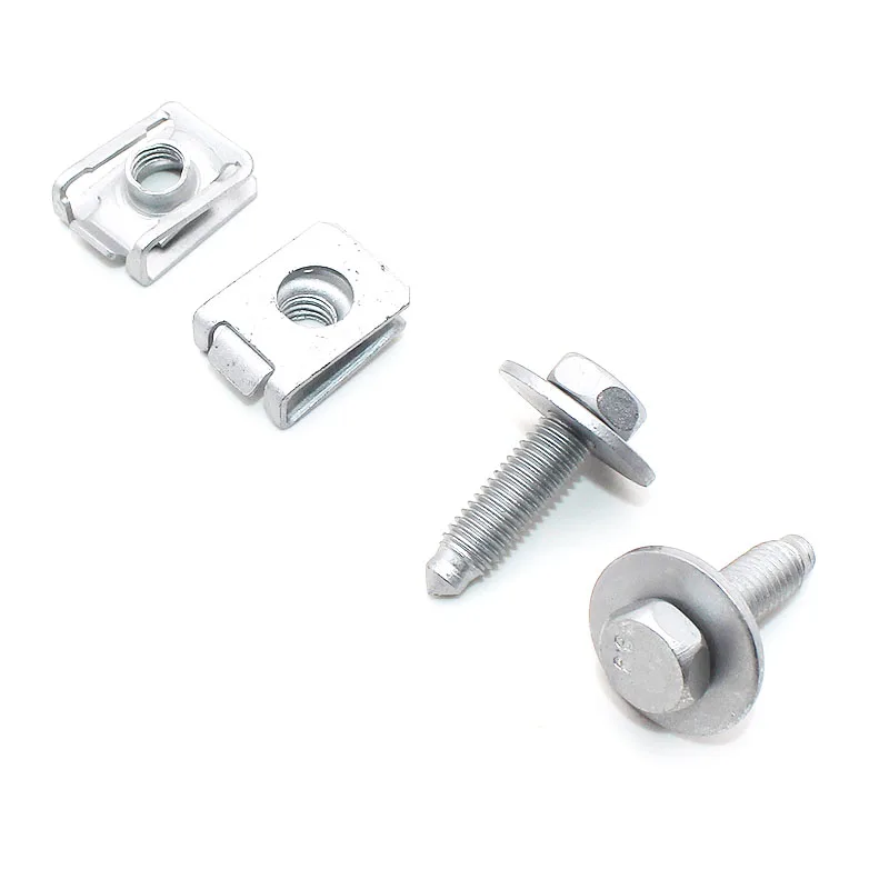 2 Sets M8 Steel Screw Car Engine Under Cover Fastener Bolt for Benz C180 C200 C260 E200 E260 Audi Motor Bottom Shield Speed Nuts images - 6