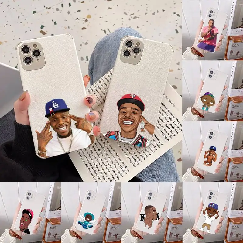 

DaBaby Suge Rapper boy Phone Case Lambskin Leather For iphone 12 11 8 7 6 XR X XS PLUS MINI PLUS PRO MAX Shockproof Shell coque
