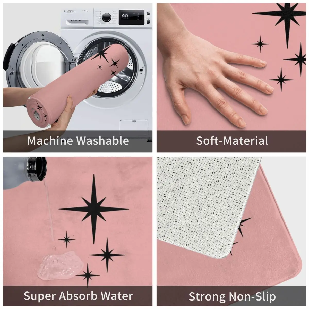 Коврик дверной из полиэстера 40 х60 дюймов нескользящий в стиле ретро | Дом и сад