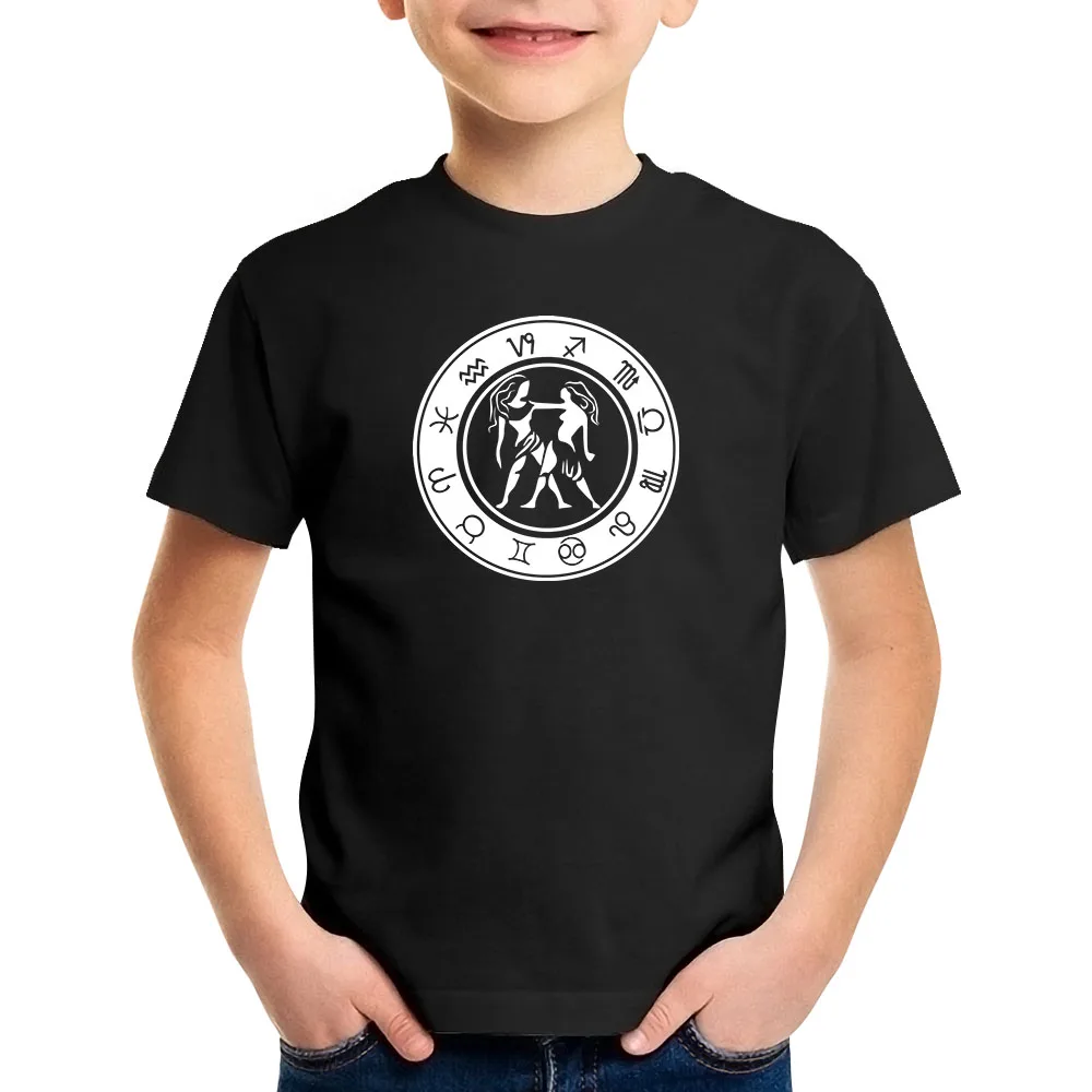 

Fashion Child Constellation T Shirt Gemini Taurus Aries Boys Girls T Shirt NEW 2020 SUMMER Cotton Pisces Men Women Tops Tees