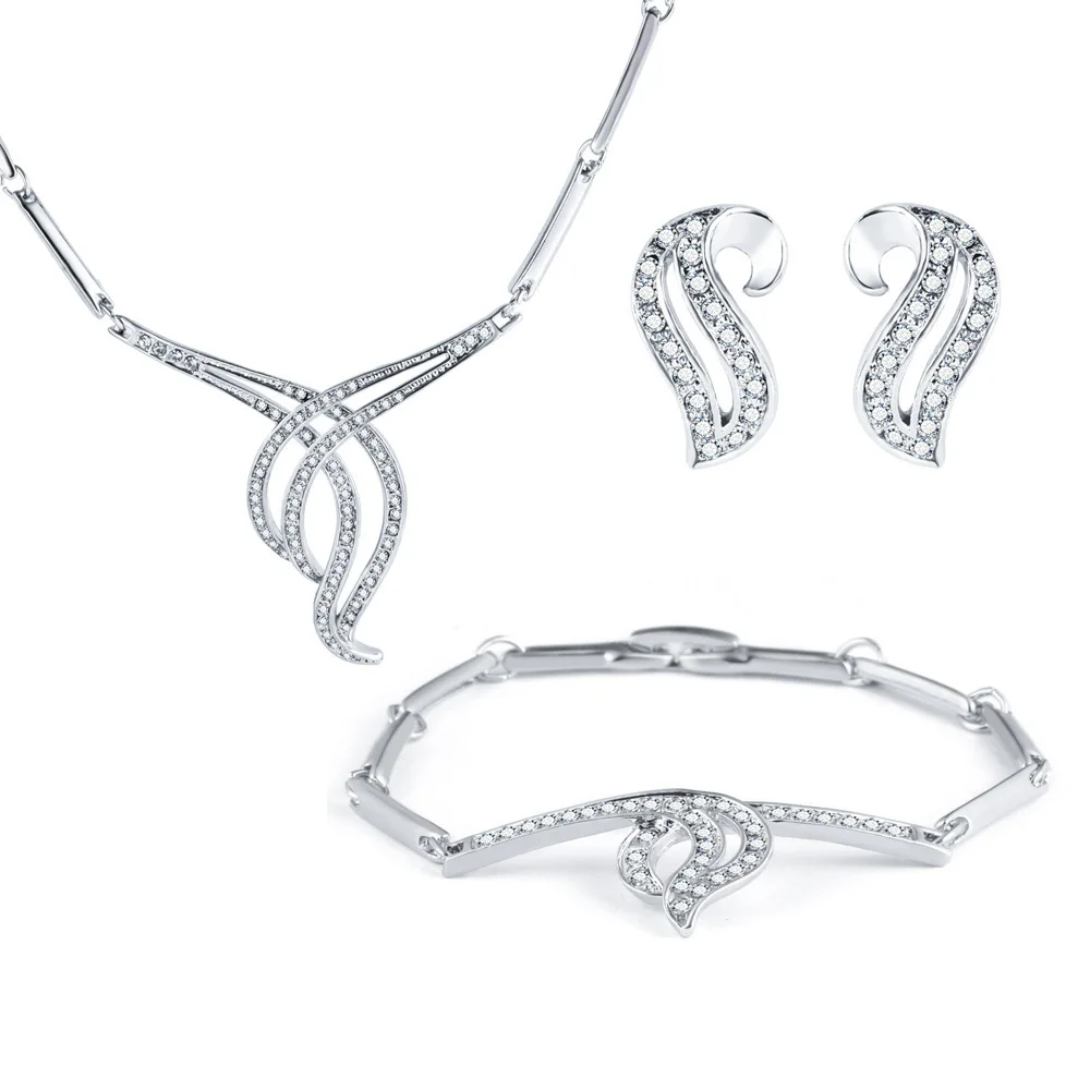 Модные посеребренные наборы свадебных ювелирных изделий в африканском стиле