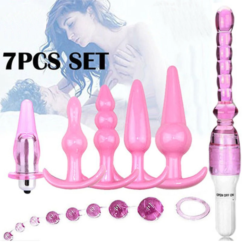 7pcs Set Dildo Vibrator For Women Anal Bead Butt Plug Adult Sex Toys Couples Masturbator Clitoris Stimulator Exotic Shop - купить по