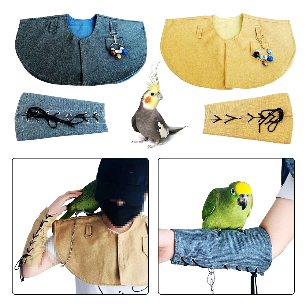 

Pet Parrot Shawl Arm Guard Anti-Scratch Shoulder Protector Hang Bird Anklet Unisex Bird Training Shoulder Pad Safety Accessories