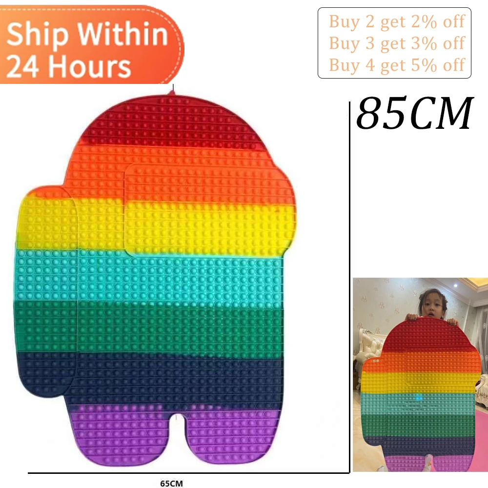 

85/45/30CM Butterfly Super Big Szie Pop Fidget Reliver Stress Toy Push Bubble Antistress Game Toys for Adults Children Luminous