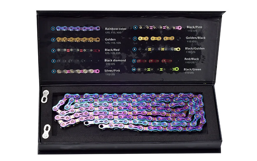 

Bicycle chain Rainbow SUMC mountain bike road bike shifting chain 11 12 speed for M8000 M6000 M9100 M610 with missinglink
