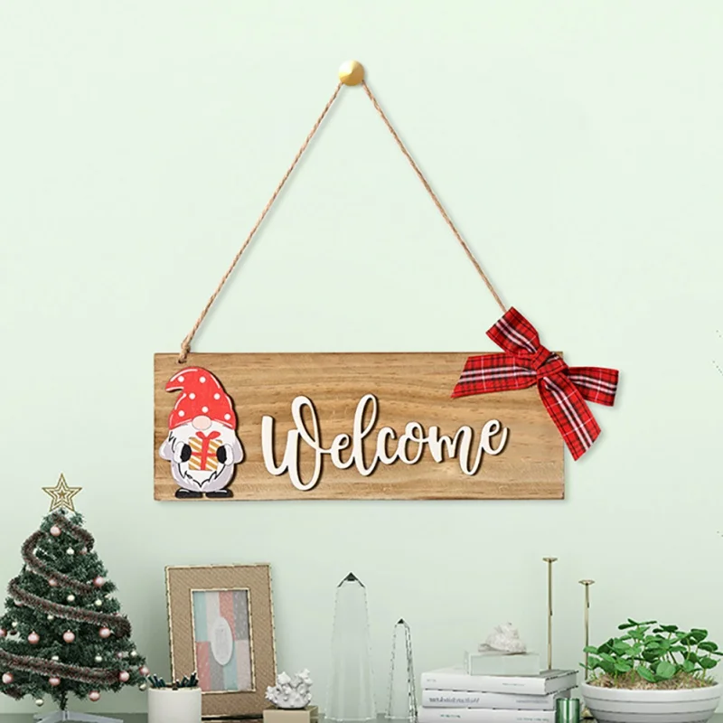 

Wooden WELCOME Door Sign Door Hanging With Bow Made Of Home Decoration New Best selling high quality convenient and universal
