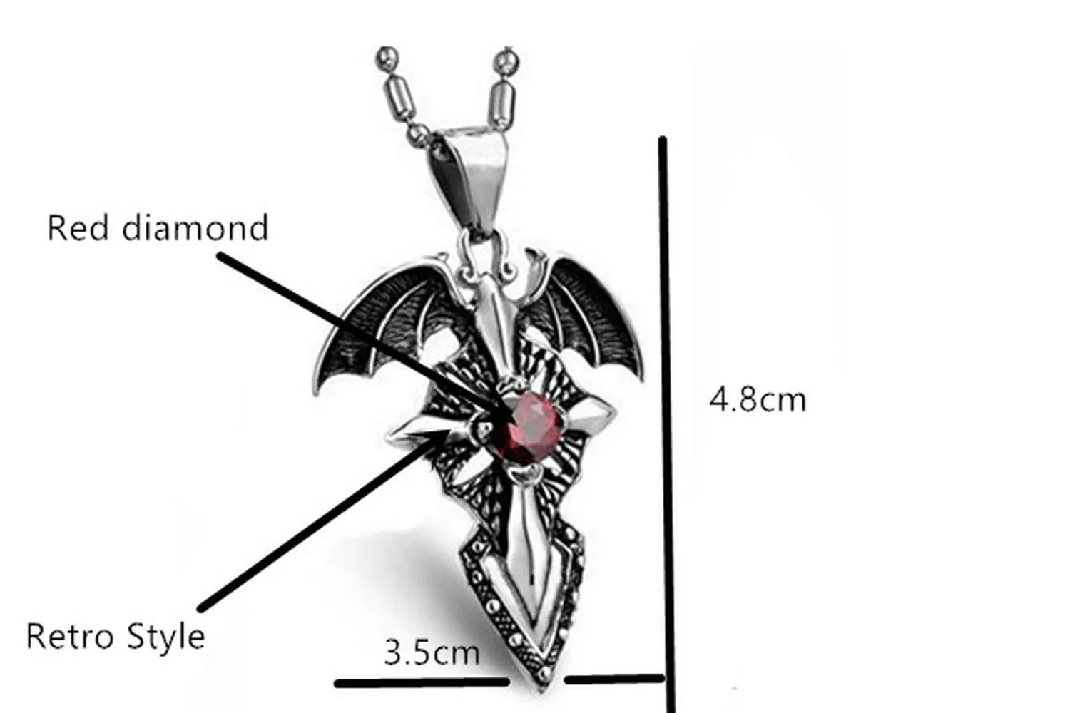 Модное мужское ожерелье косплей Дневники вампира готическое сказочное с красным