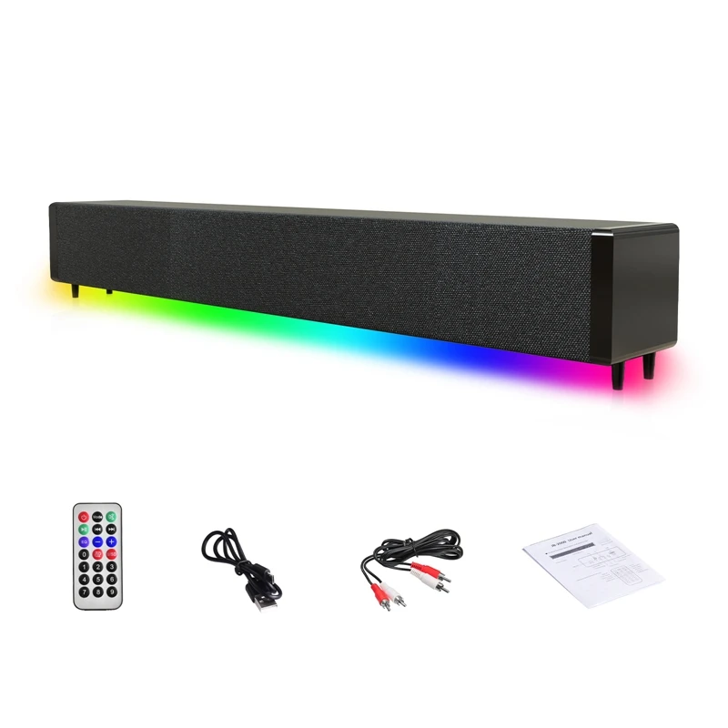 

Computer Speaker, 4 Speakers 20W Drivers PC Soundbar, Wireless Bluetooth 5.0 or 3.5mm AUX-in Connection for Desktop