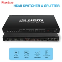4k hdmi audio video switch splitter 4 in 8 out hdmi audio extractor 4x8 speed splitter switch hdmi converter for ps4 tv monitor