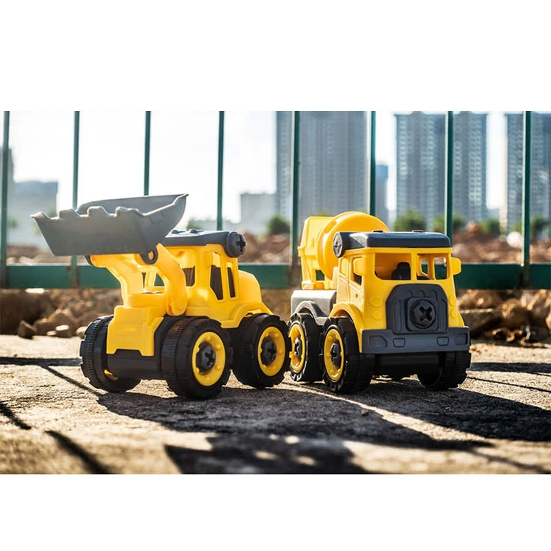 

4PCS Kids DIY Assembling Engineering Truck Excavator Bulldozer Children Screw Boy Creative Tool Engineering Car Toy