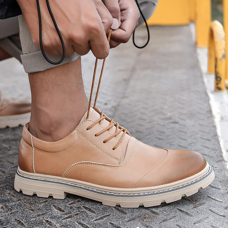 

Кроссовки мужские из натуральной воловьей кожи, повседневная обувь ручной работы, на шнуровке, винтажные, плоская подошва