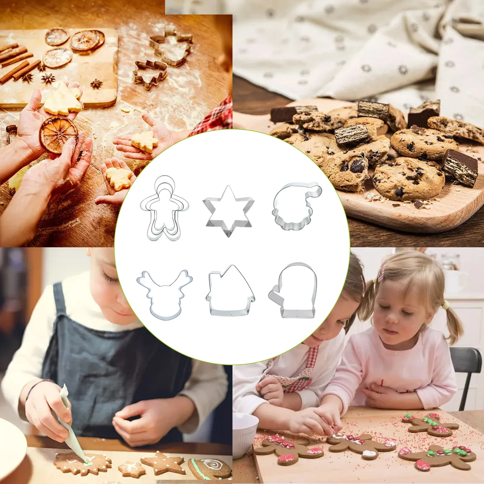 6 шт./партия Нержавеющая сталь печенья DIY пресс форм с шестигранной головкой