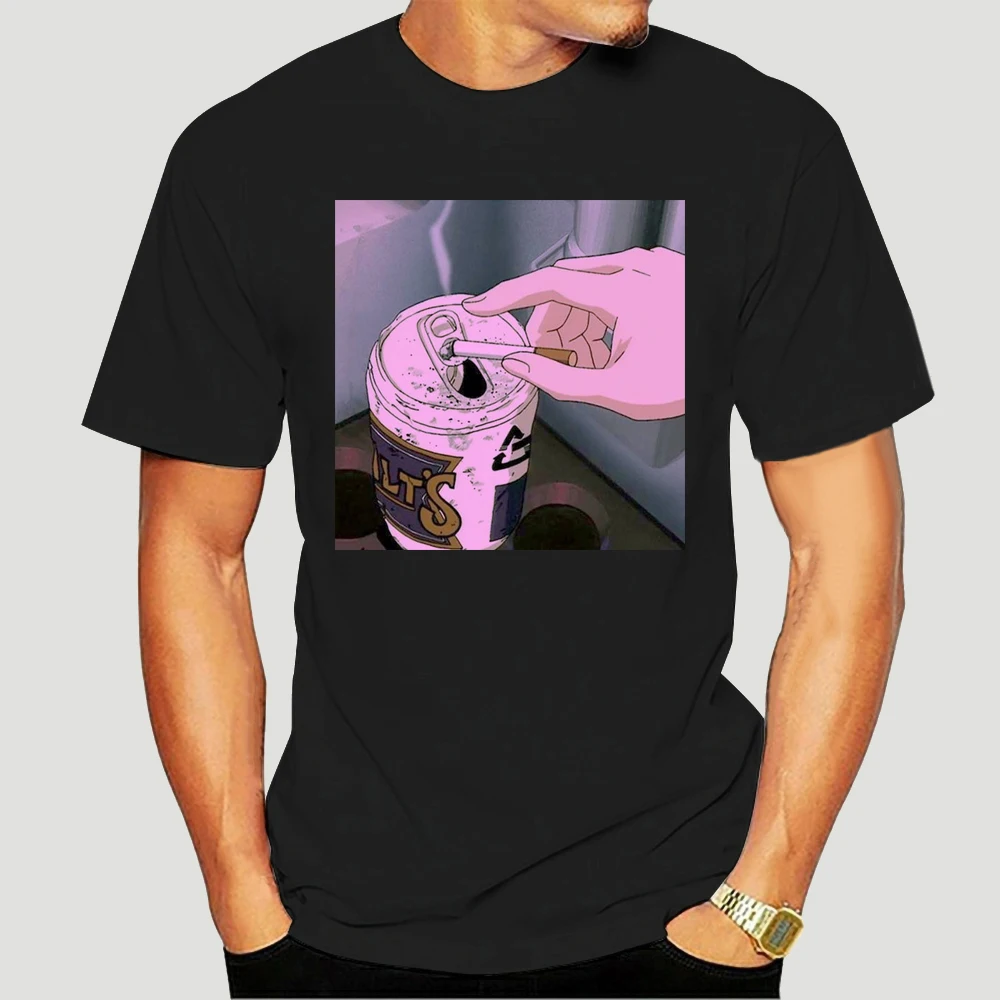 

Sad Anime Vaporwave T-Shirt Aesthetic Otaku T-Shirt Male Casual T Shirts Short Sleeve Tees
