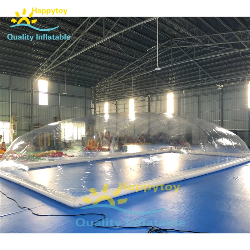 Надувная купольная палатка для бассейна ПВХ прозрачная зимнего