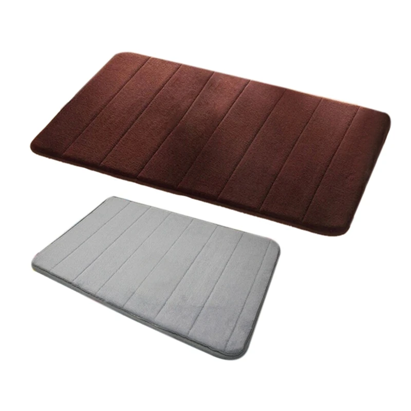 

2Pcs 40X60 Cm Bathroom Bath Mats - Coffee & Grey