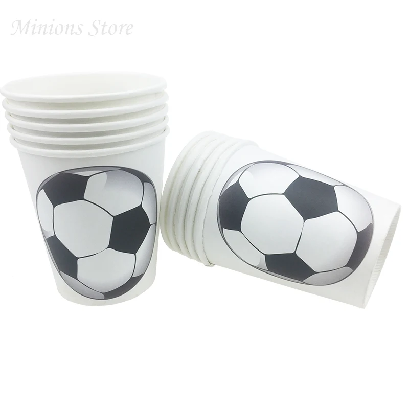 cup 10pcs Футбольная цель коробочка для конфет на вечеринку Квадратная тарелка салфетки флаг для футбола вечерние украшения Детские сувениры с днем рождения вечерние принадлежности - Цвет: cup 10pcs