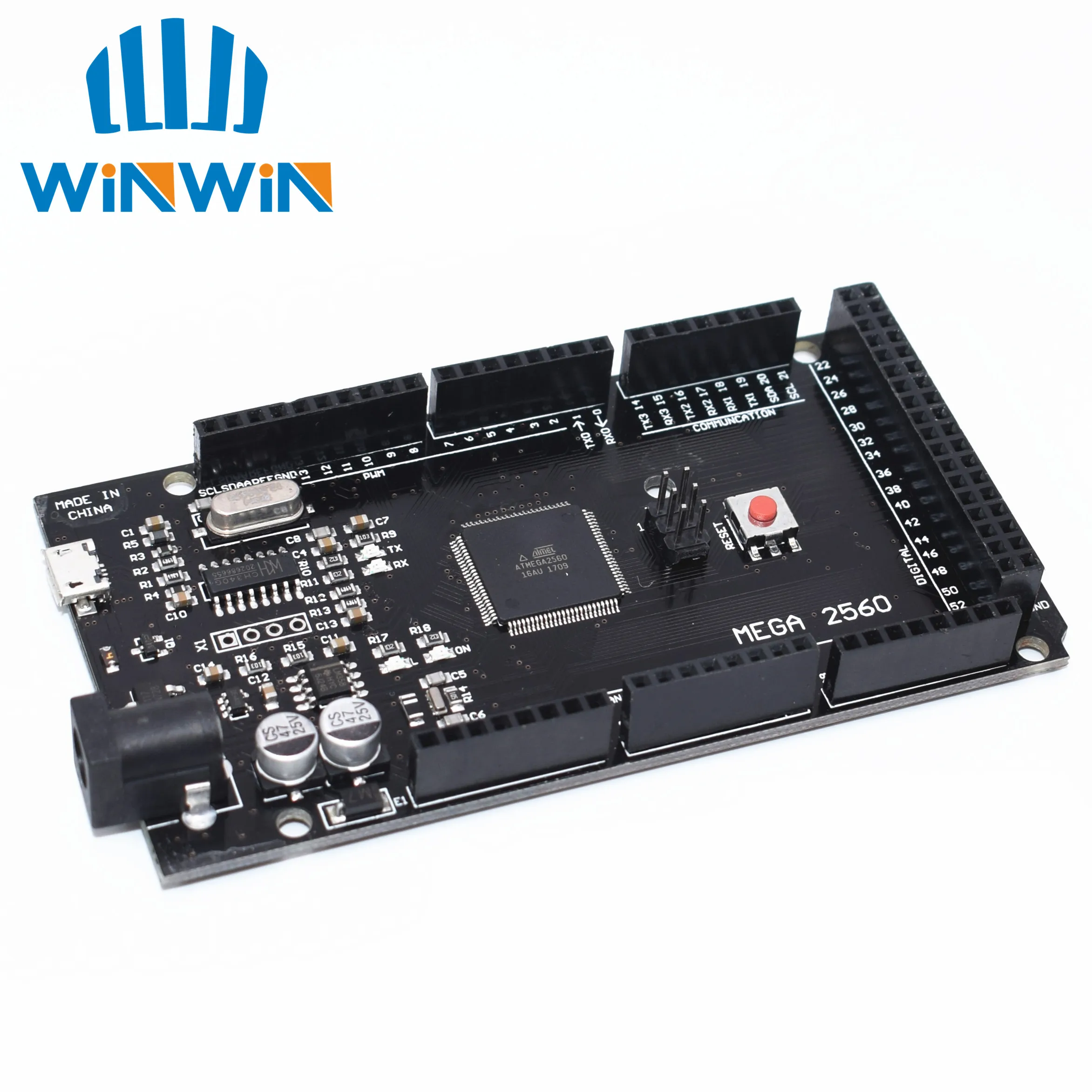 1pcs Mega 2560 R3 CH340G/ATmega2560-16AU MicroUSB. Compatible With Bootloader (hei) | Электронные компоненты и