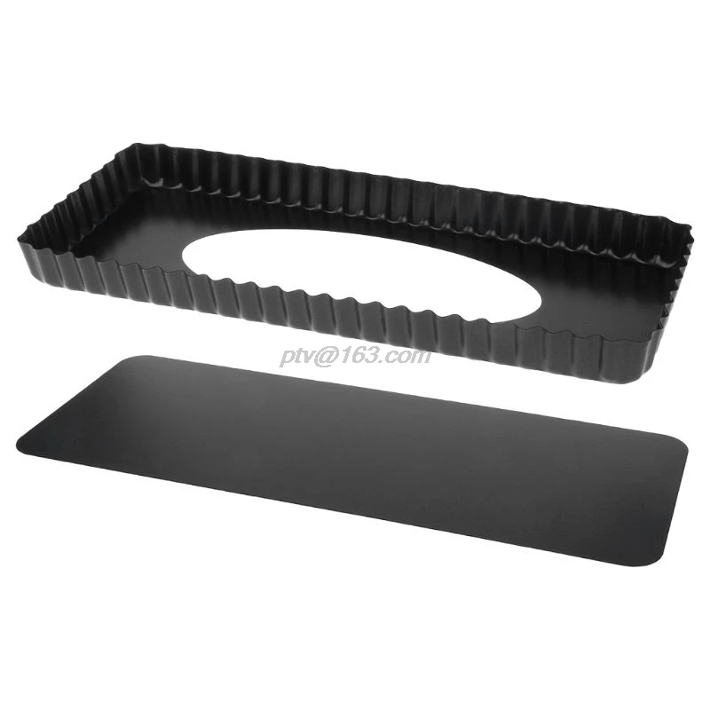 Fluted Pie Tart Pan Mold Baking Removable Bottom Nonstick Quiche Tool Rectangle |