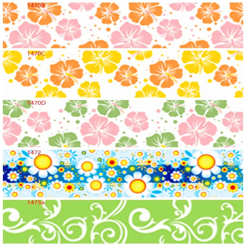 Корсажная лента из 100% полиэстера с цветочным принтом Цветочная атласная 50