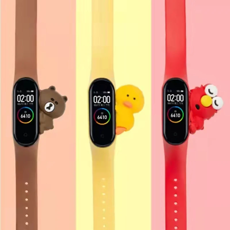 

2Cartoon Strap For Xiaomi Mi Band 5 6 for Smart Watch Wrist M3 M4 Bracelet For Xiaomi MiBand 5 6 for Mi band 4 Strap Replacement