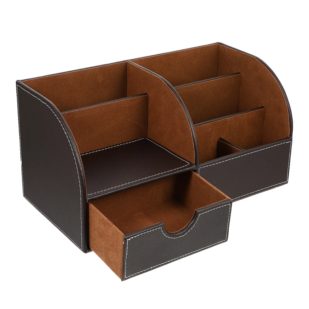 

Leather Pen Holder Pencil Storage Organizer Desktop Office School Supplies