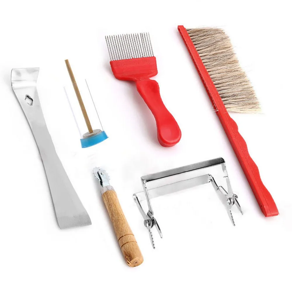 7PCS/Set Beekeeping Tools Kit Bee Hive Box Chisel Frame Grip Queen Catcher Marker Brush Apiculture Beekeeper Equipment | Дом и сад