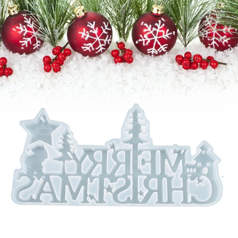 

Crystal Epoxy Resin Mold Christmas Listed Decor Pendant Casting Silicone Mould