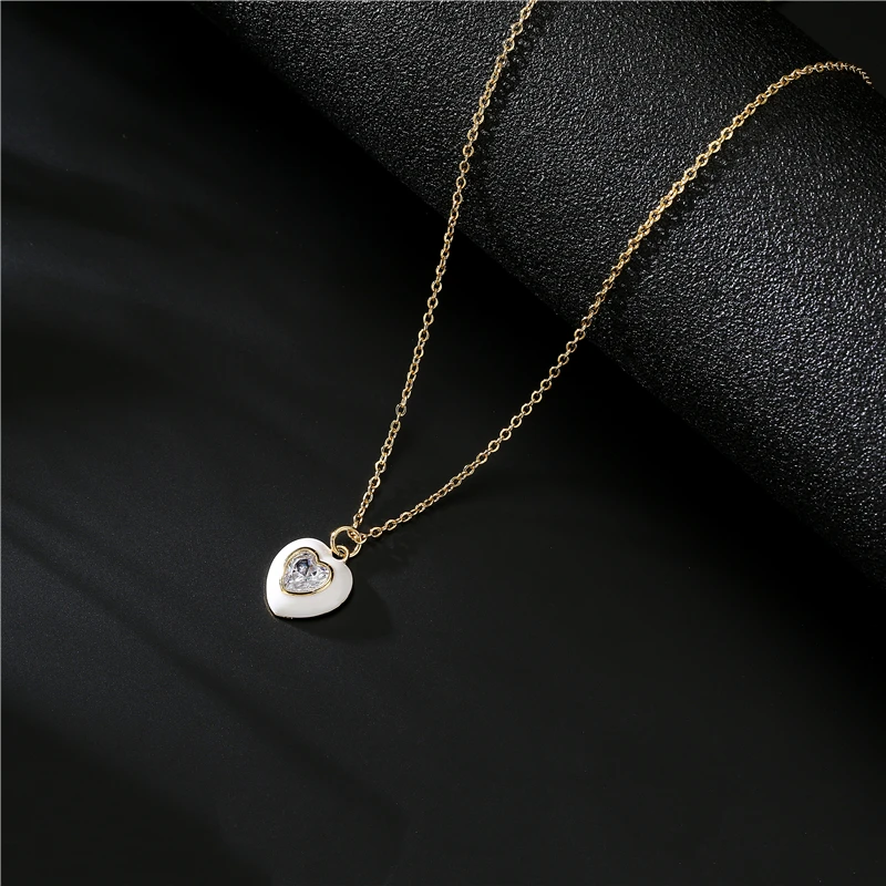 Новинка 2021 модное ожерелье с кулоном в виде милого сердца для женщин красочным