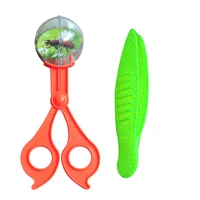 2pcsset portable kids bug insect catcher scissors trap tongs tweezers clamp cleaning tool school outdoor biological kids toys