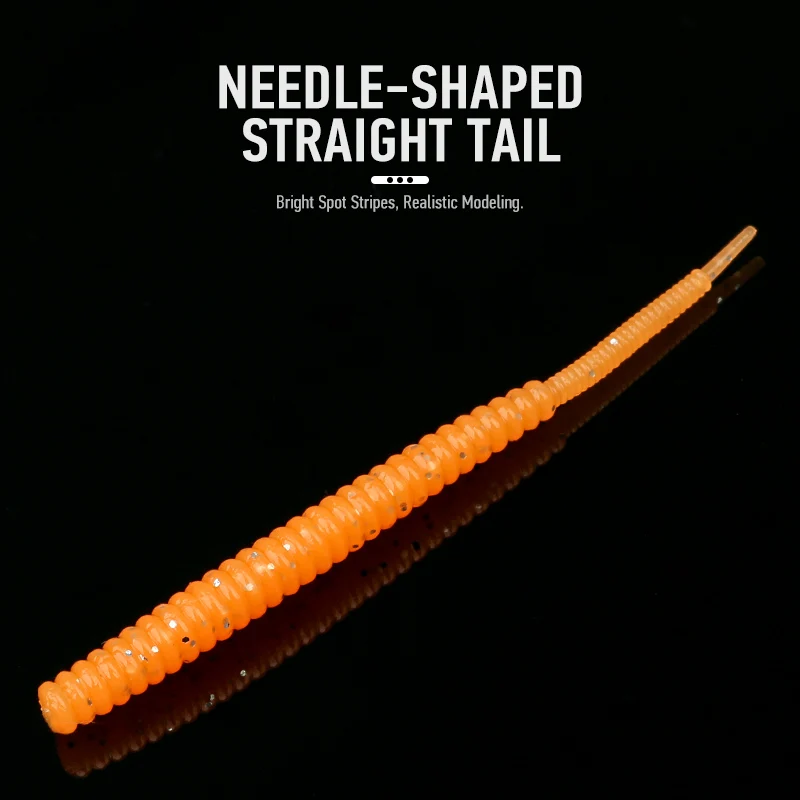 Ardea worm Soft Lures 8pcs 48mm 62mm Silicone Baits Slow Sinking Artificial Jig Wobbler Screw Thread Bass Tount Leurre Souple