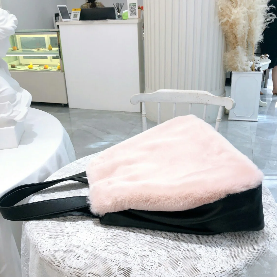 Женские меховые сумки из кроличьей шерсти Bolsa для женщин, зимняя Сумочка, Большая вместительная сумка через плечо, женская сумка с ручкой сверху