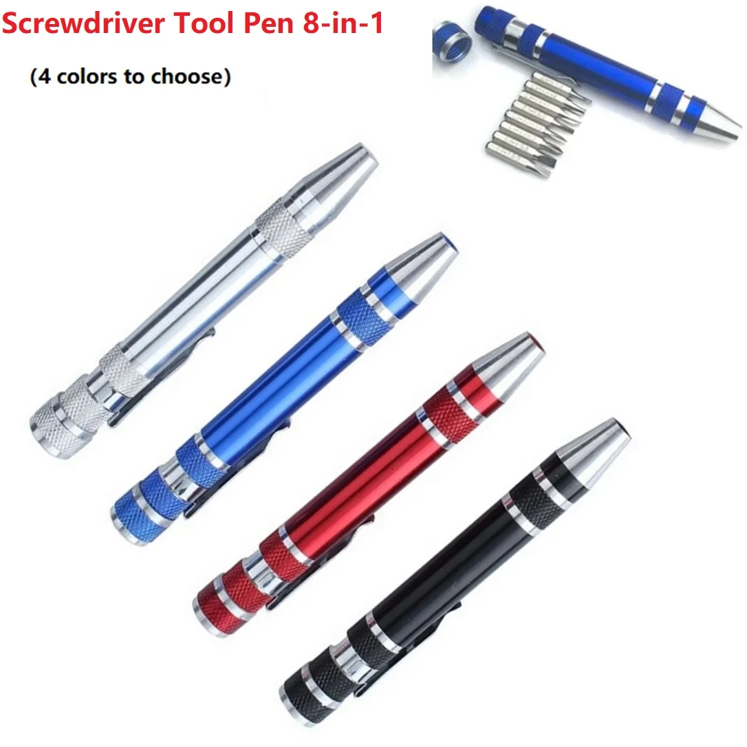 

8-in-1 Portable Multi-function Precision Screwdriver Tool Pen Set Aluminum Alloy Convenient Pen Repair.Tool