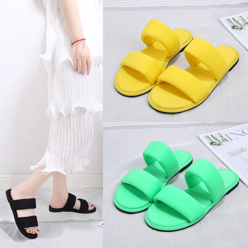 Женские летние пляжные шлепанцы сандалии на плоской подошве пляжная обувь с