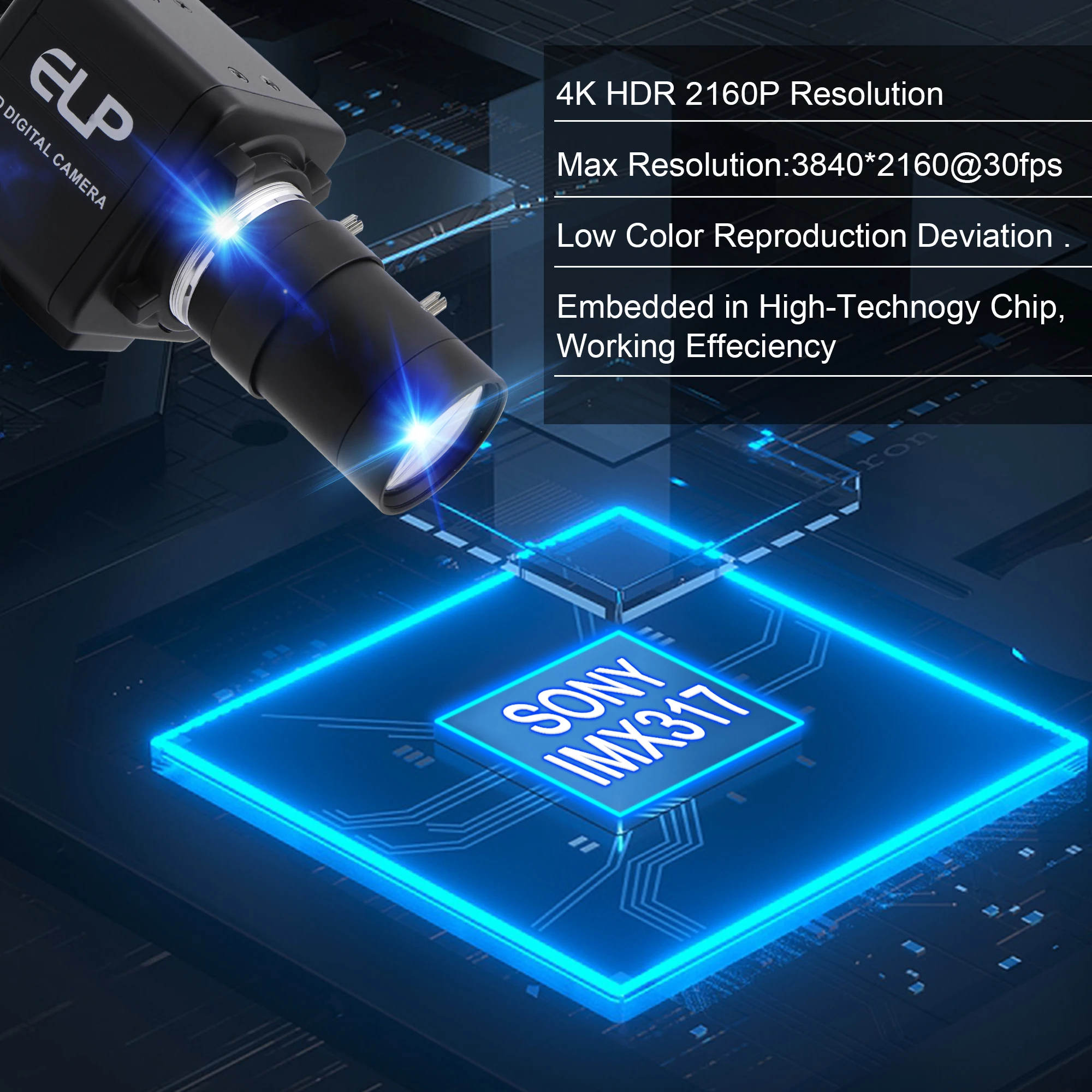 4K USB камера 3840x2160 30fps Sony IMX317 сенсор ручной зум вариофокальная 8 Мп веб видеокамера