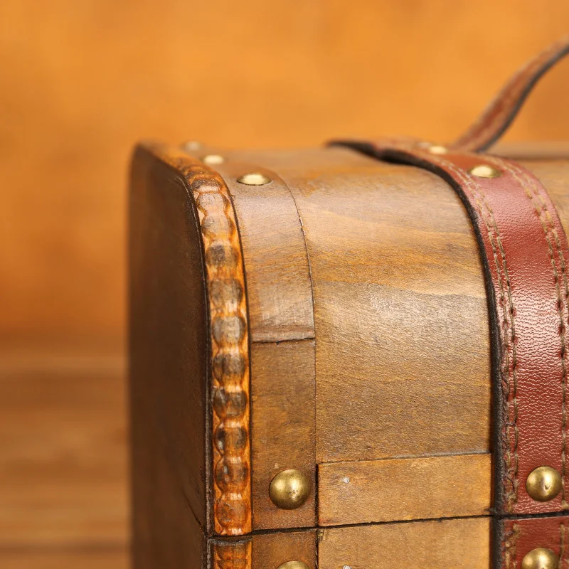 Деревянный ящик для хранения пиратских украшений в стиле ретро чехол с замком