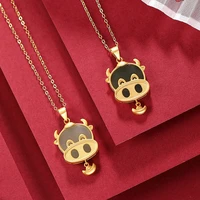 s925 sterling silver gold plated natural hetian jade gray jade pendant national tide cute cow birth year zodiac cattle pendant