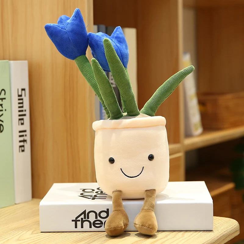 

Hot 1PCS 35CM Kawaii Flower Potted Plush Toy Doll, Simulation Rose Home Decoration Cute Tulip Plant Decoration Plant Doll Pillow